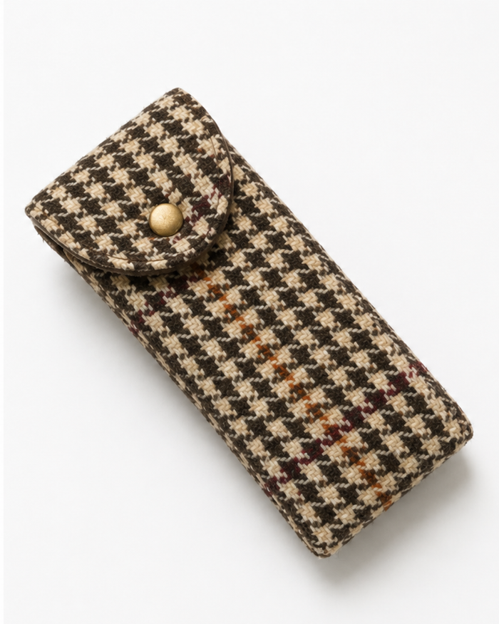 Harris Tweed® Fountain Pen Case / Brown Houndstooth / CPWJ13-2177
