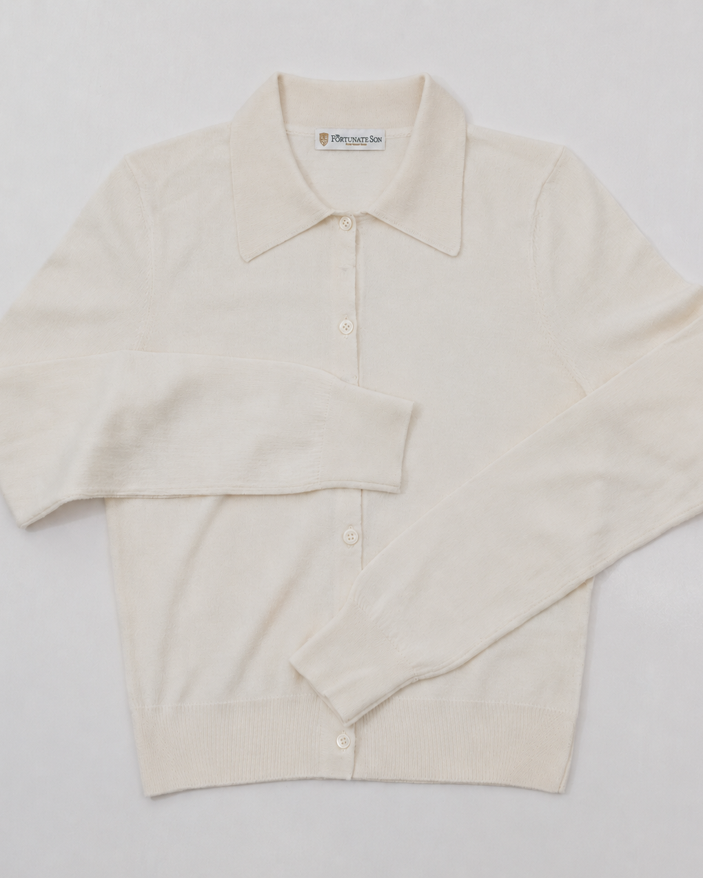 Men's Cotton Cashmere Knit Cardigan — Ivory / M26S79