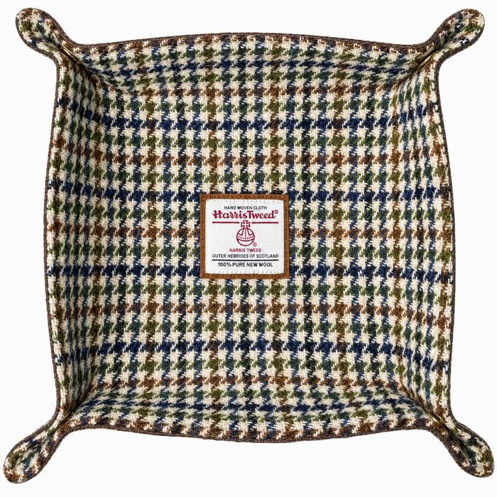 Harris Tweed Valet Tray — Olive & Navy Houndstooth / CPXG01-613