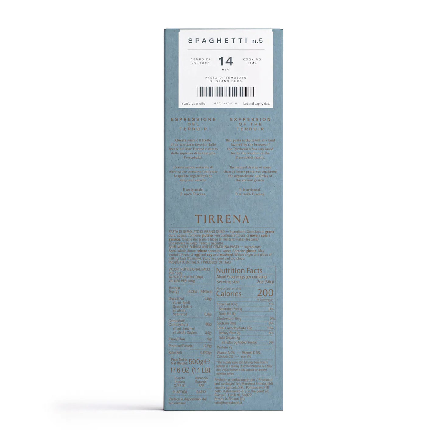 Tirrena Ancient Grain Pasta – Spaghetti No. 5 (500g)